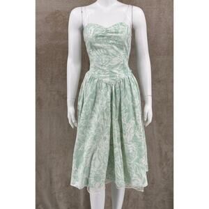 Vintage All That Jazz Dress Juniors 9 Pastel Green Floral‎ Midi Lace Y2K Boho